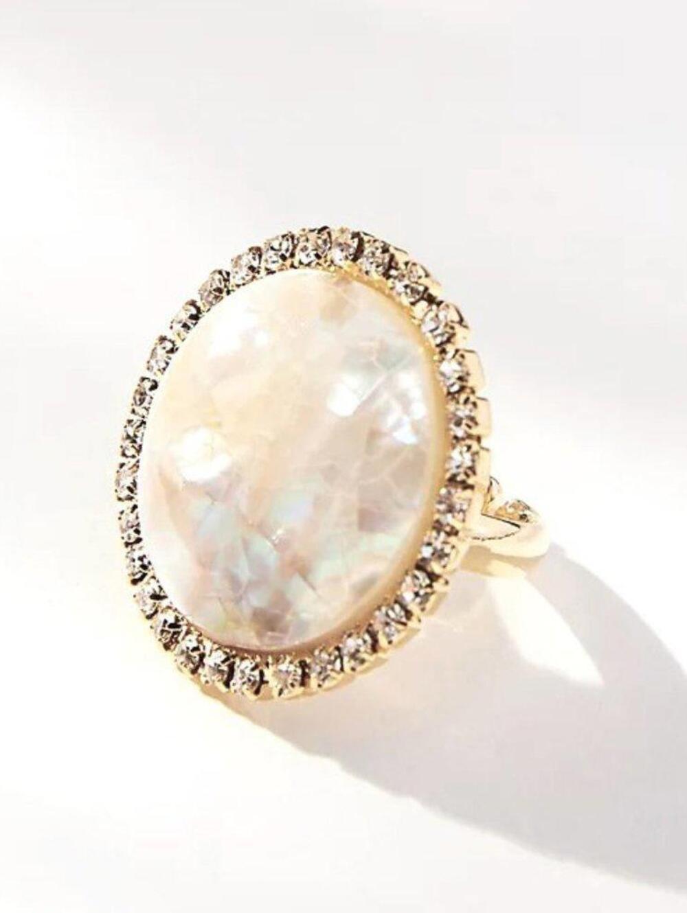Anthropologie Embellished Stone Cocktail Ring